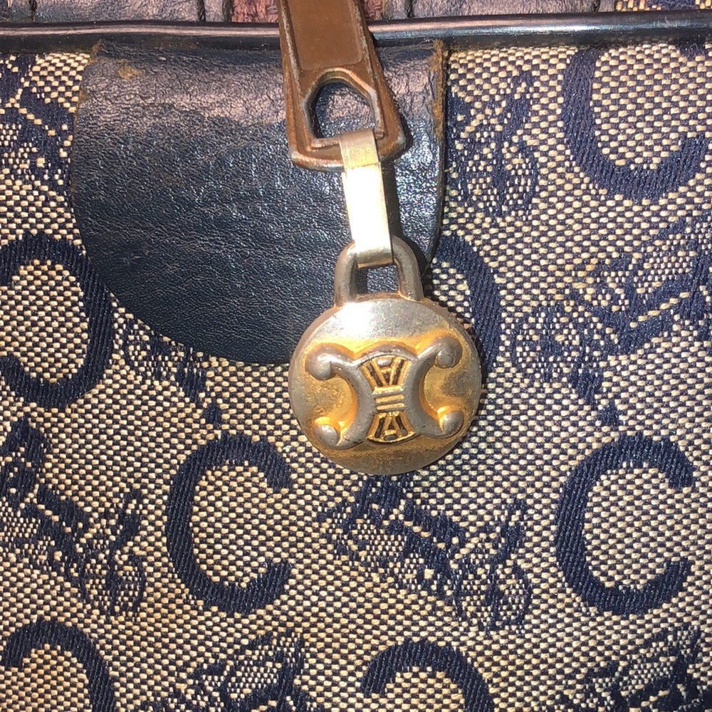 CELINE Navy Blue and Grey Monogram Boston Carry On Overnight Travel Bag 30cm - Picture 12 of 17